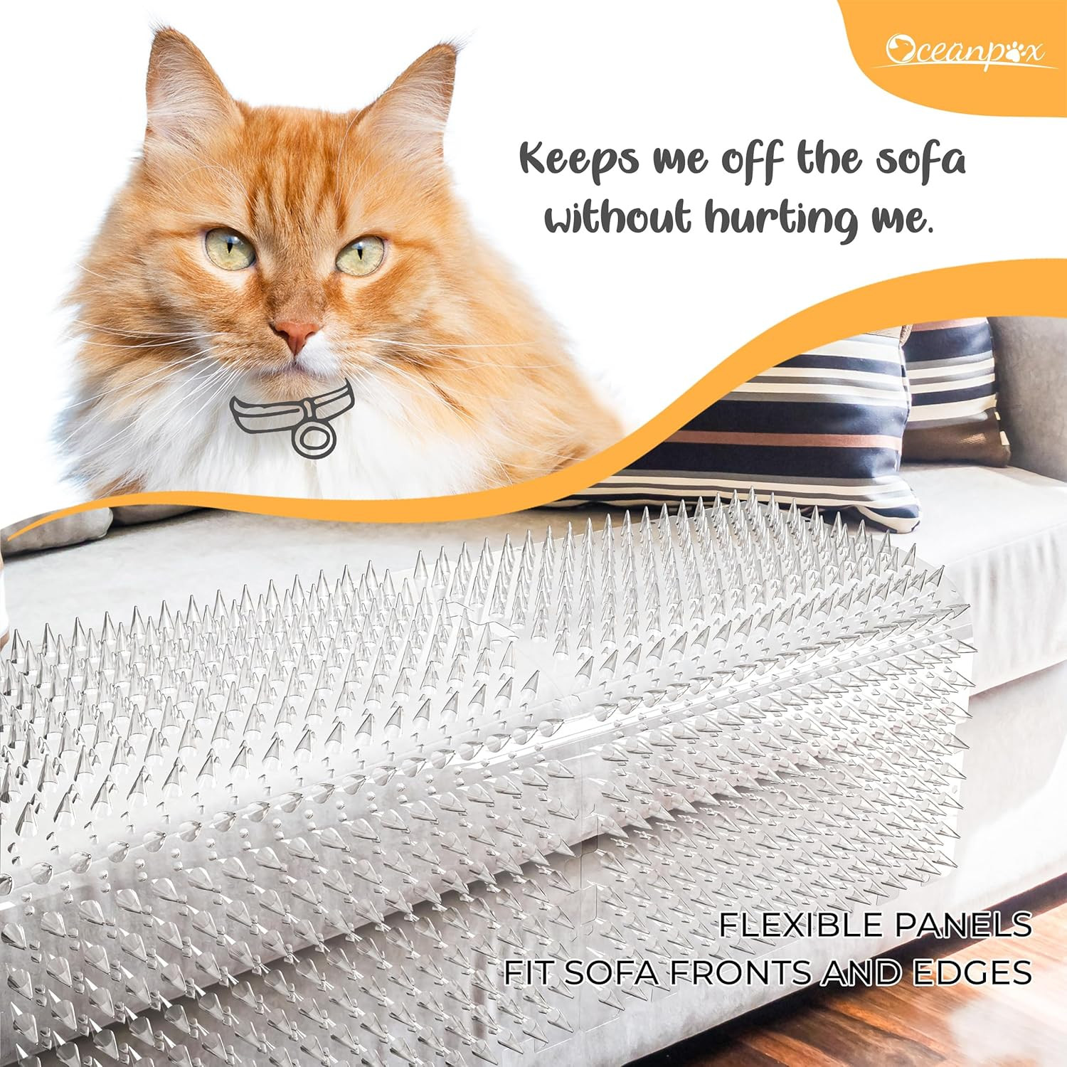Clear Scat Mat for Cats, 10 Pack 16″ X 13″ Cat Deterrent Mats with 1″ Spikes and
