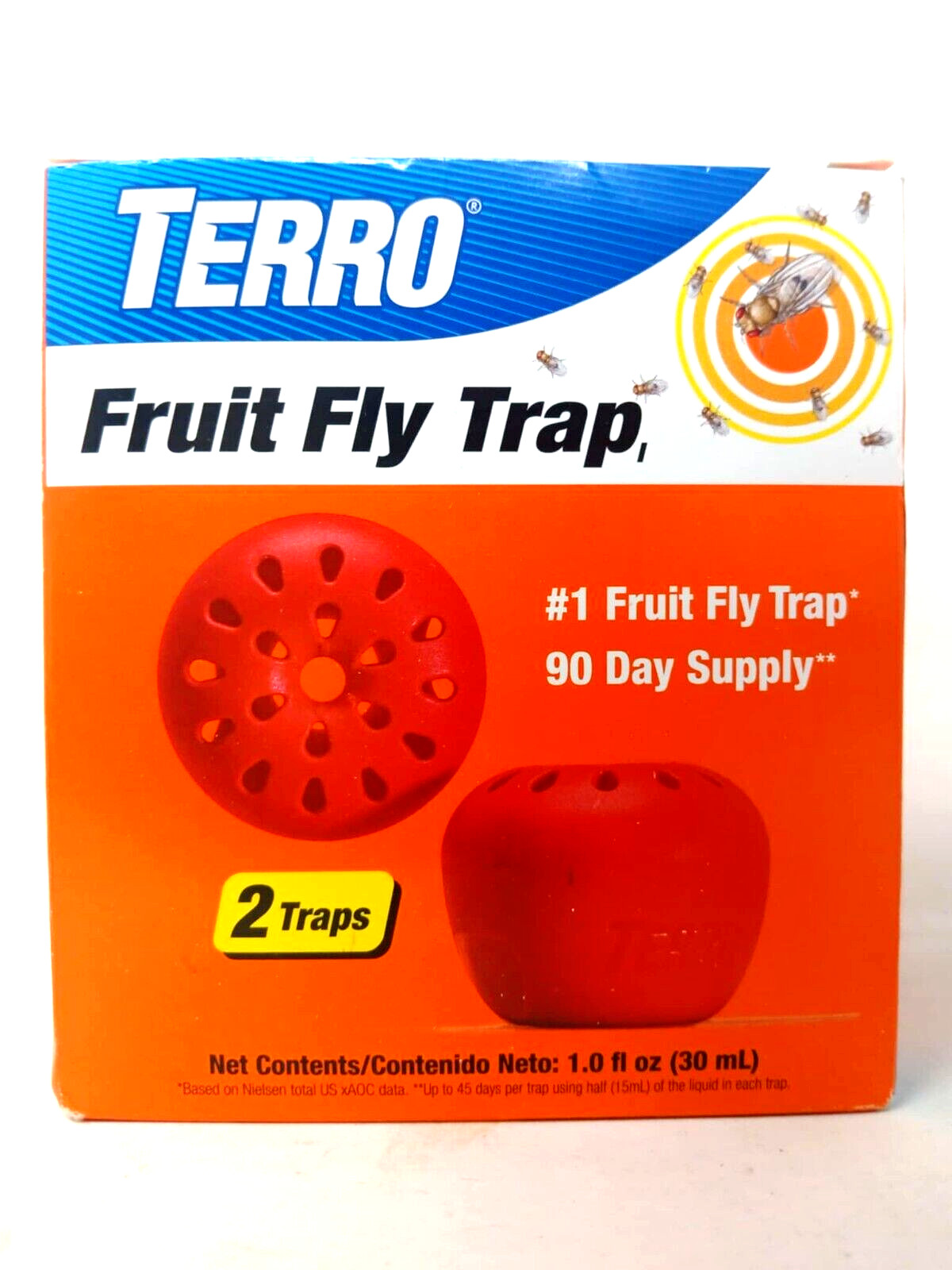 TERRO Indoor Fruit Fly Trap with Built in Window 2 Traps + 90 day Lure Supply