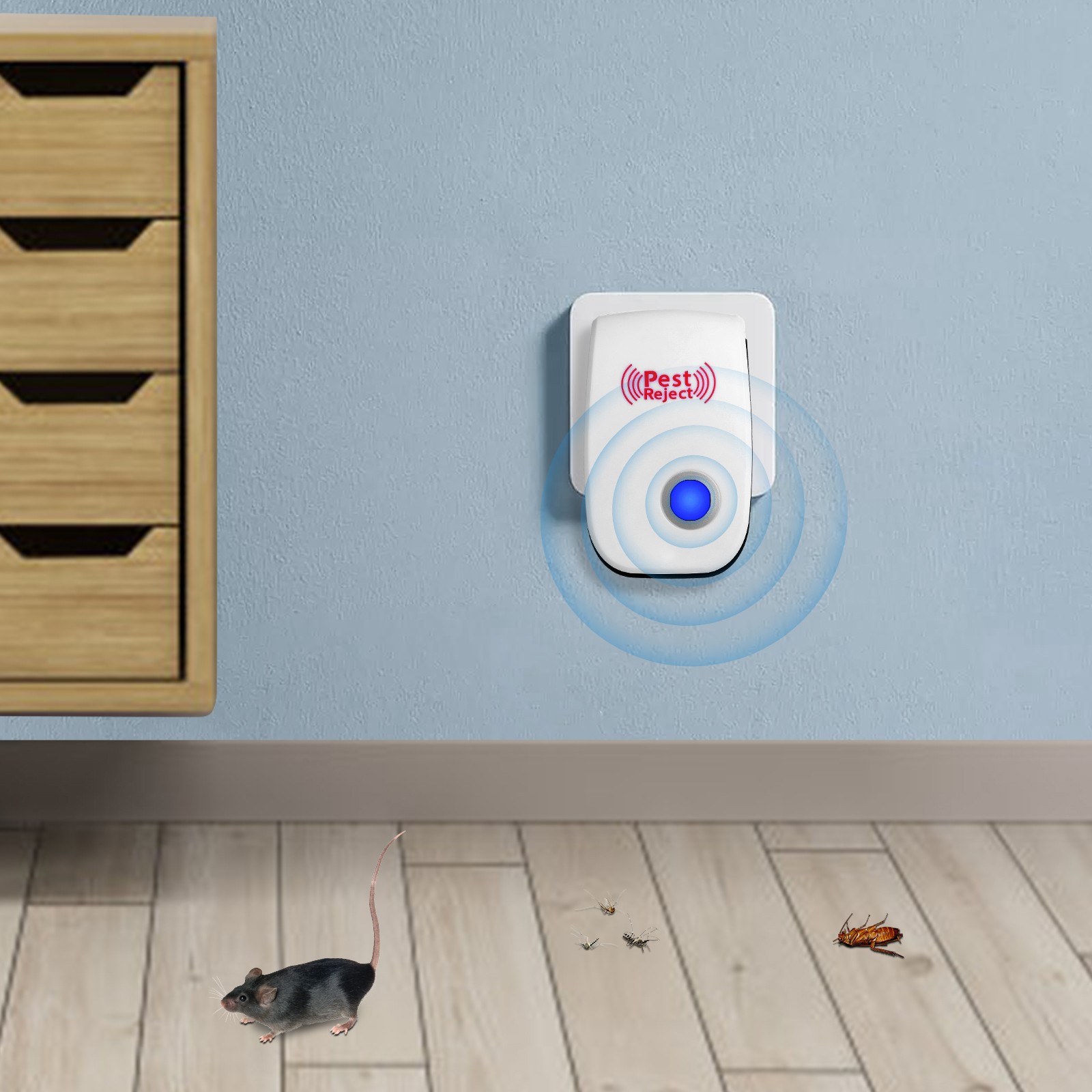 Ultrasonic Pest Repeller Insect Repellent for Mosquito Mice Roaches US Plug