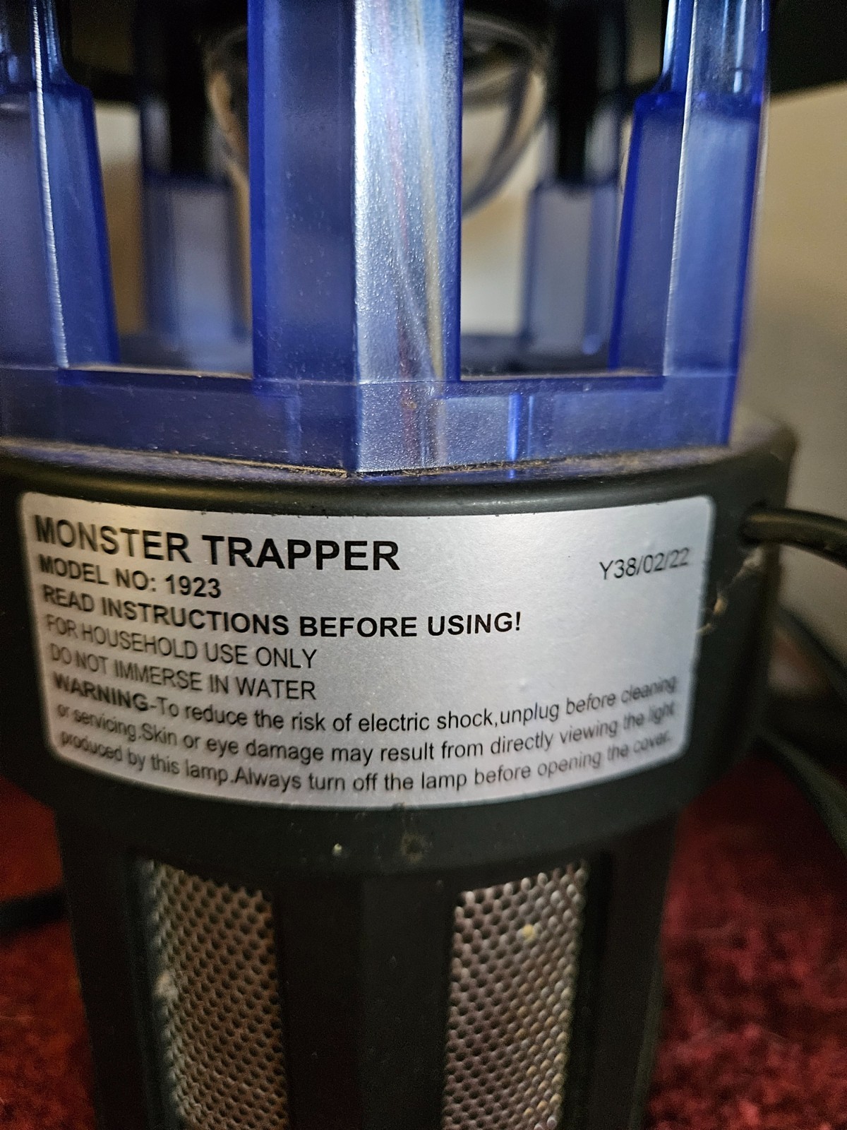 Bell & Howell Monster Trapper Indoor Outdoor Insect Killer UV Light Vacuum Fan