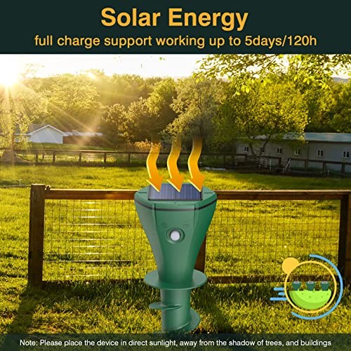 2026 Upgraded Solar Pest Repeller Stakes, Outdoor Ultrasonic Mole 4-Pack