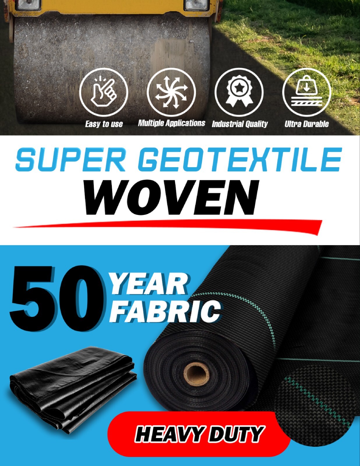 Super Geotextile Woven Geotextile Fabric for Driveway and Road Stabilization