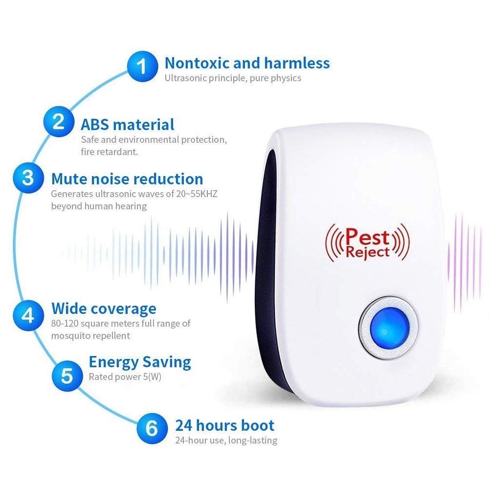6/10 Ultrasonic Pest Reject Home Control Electronic Repellent Mice Rat Repeller