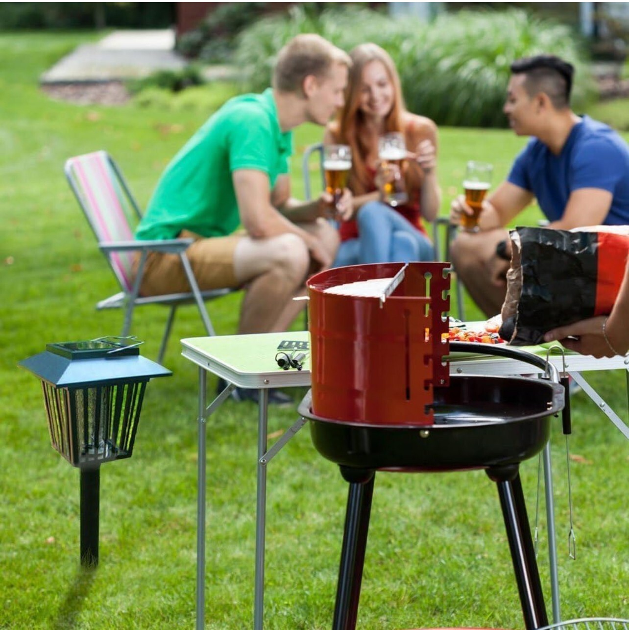 Solar-Powered Garden Stake Lamps with LED Lighting – Portable Outdoor Courtyard