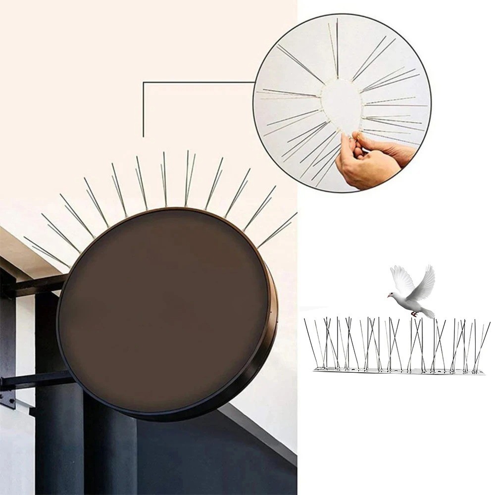 1/2/4 PCS Stainless Steel Bird Spikes Anti Pigeon Repelled Balcony Fence Kit 🐦