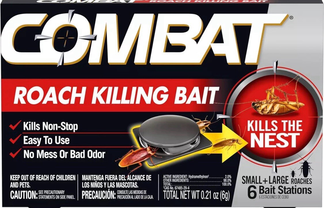 Combat Roach Killing Bait Stations for Small and Large Roaches, 6 Count…