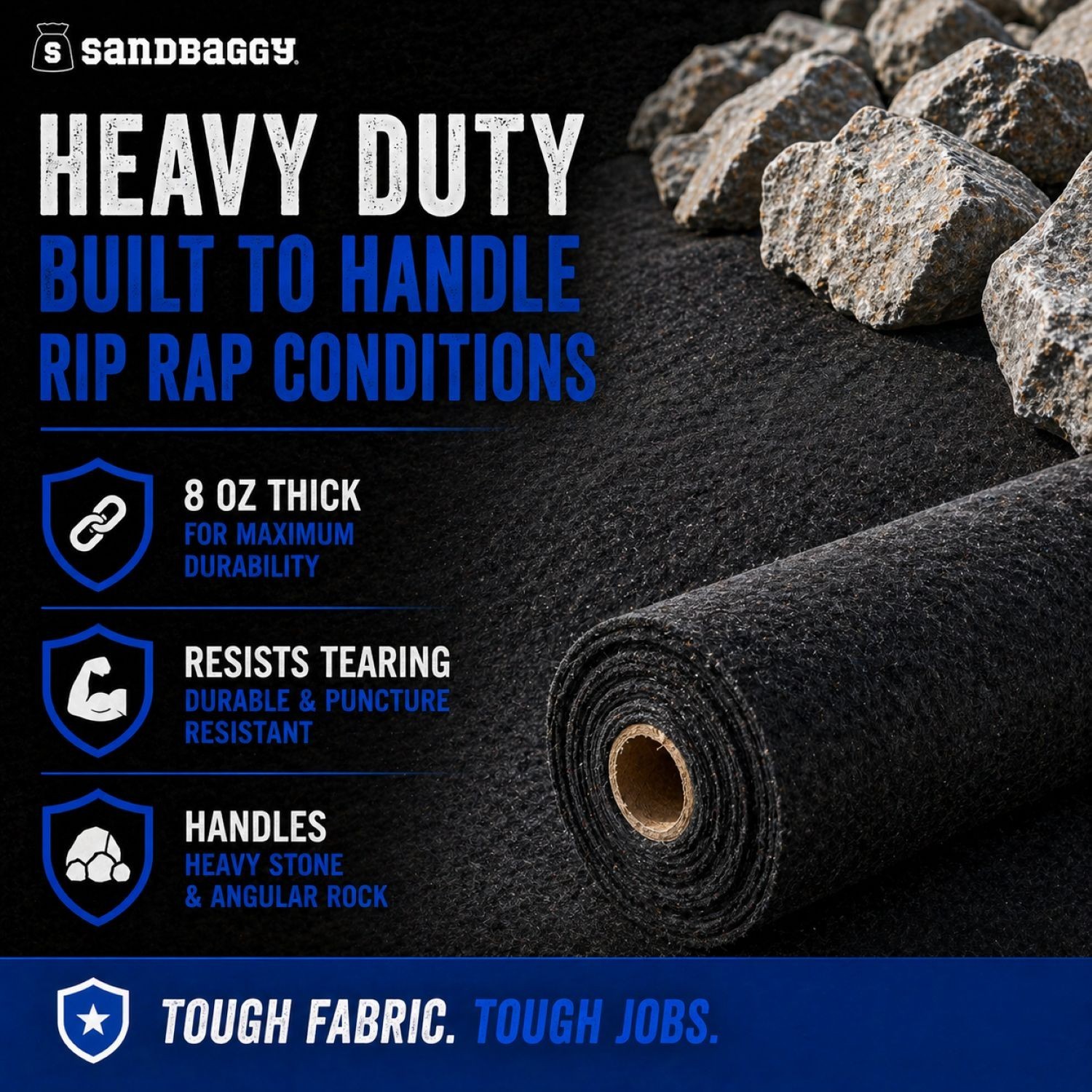 Rip Rap Fabric | Non-Woven Geotextile Filter Fabric (8 oz) – USA Made