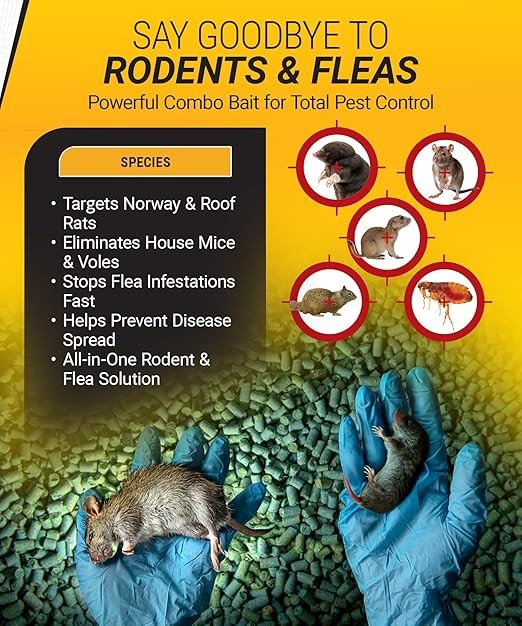 250 PACK – Kaput Combo Mouse, Vole & Rat Packs to Control Rodents & Fleas