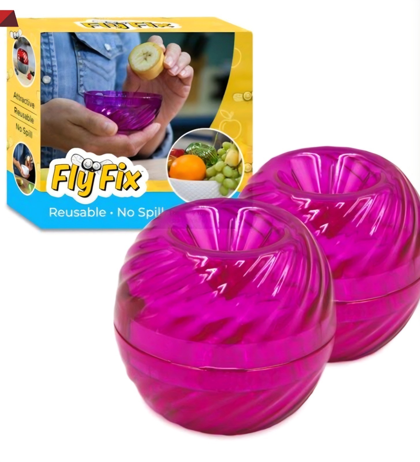 Flyfix Fruit Fly Trap 2 Pk Pink