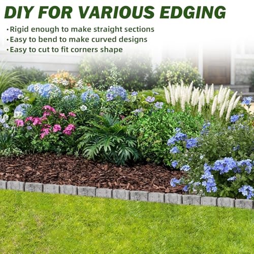 Landscape Edging Garden Edging Border Faux Stone Edging,17FT x 2.75 in Tall