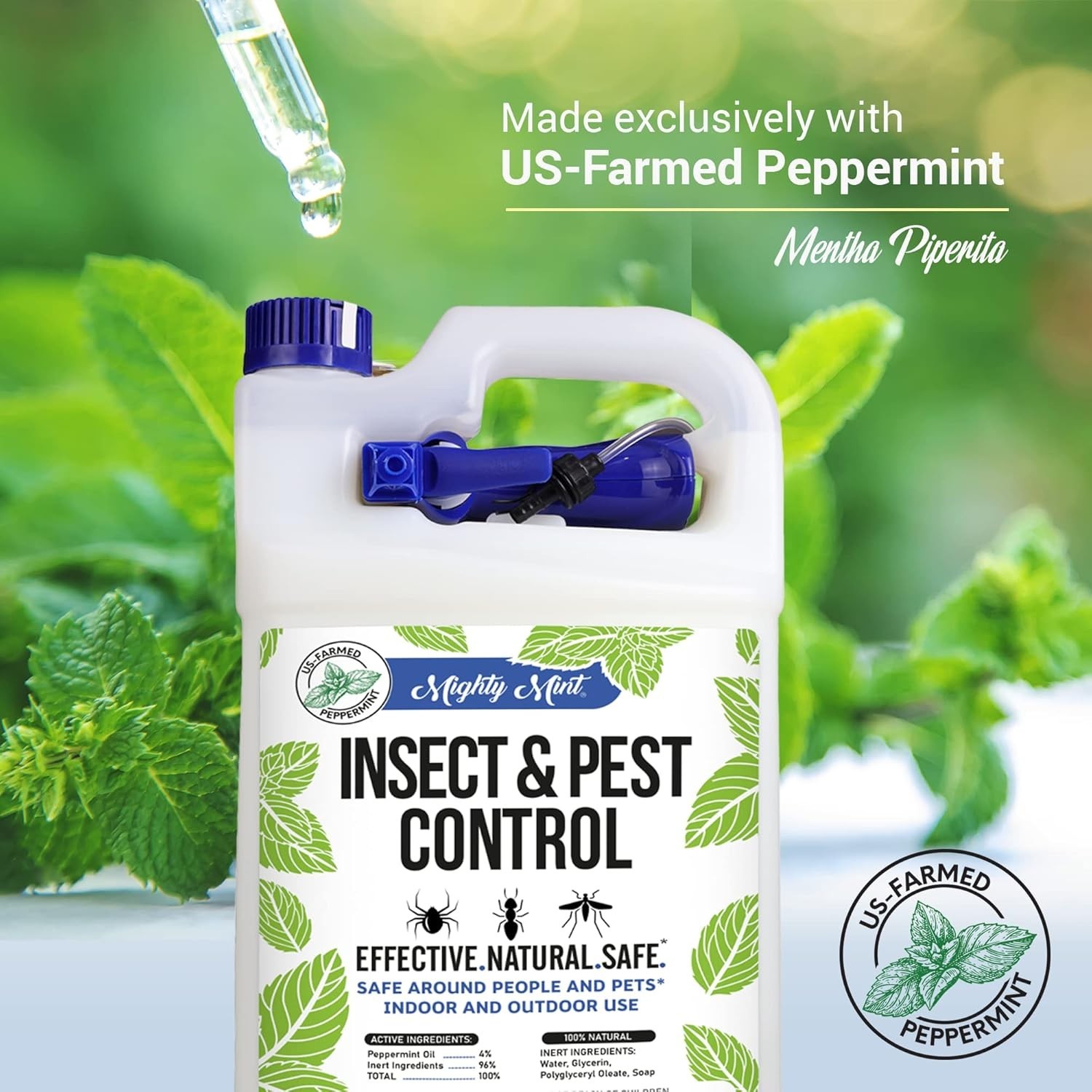 Gallon 128 oz Insect and Pest Repellent Peppermint Oil – Natural Spray for Sp…