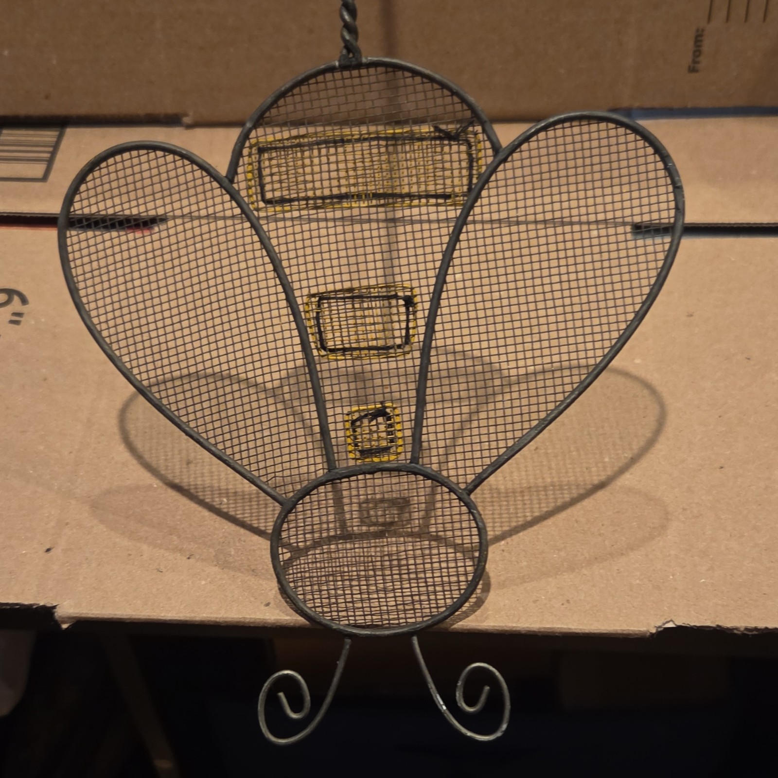 vintage Manual bee Metal Wire Mesh Fly Swatter w/ Long Twisted Handle, Hanging,