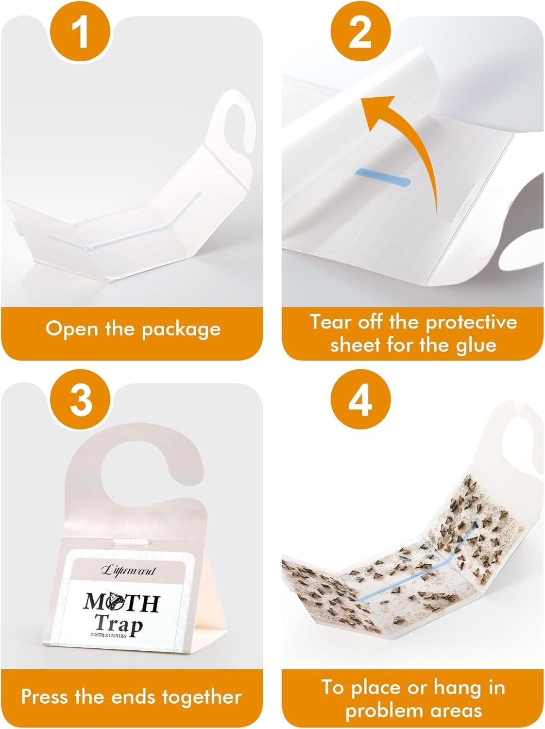 10 Pack Pantry Moth Traps Safe and Effective for Food and Clothing- Glue Traps w