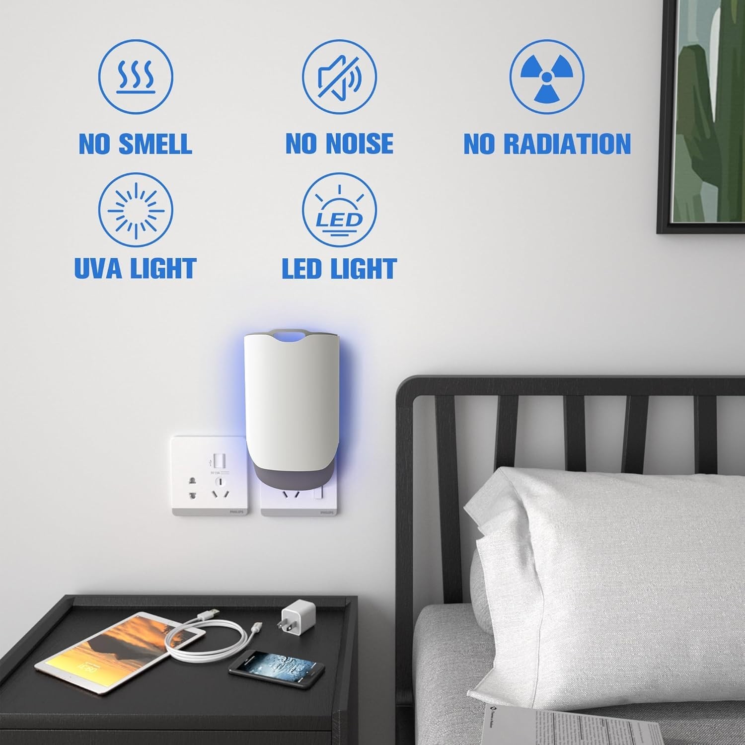 Indoor UV Light Fly Trap with Replacement Cards for Fruit Flies & Gnats