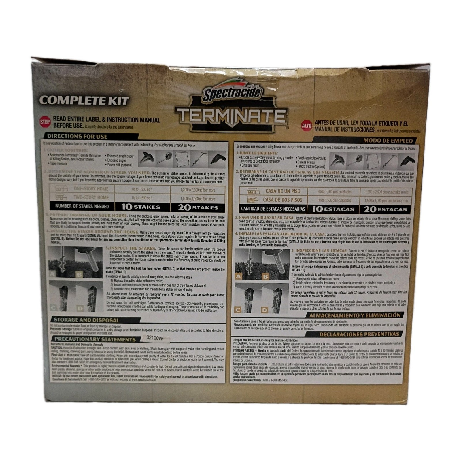 Terminate Termite Detection & Killing Stakes 15 Counts Install in Ground