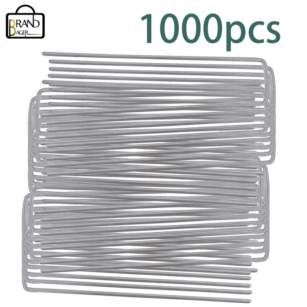Galvanized 6 in Landscape Staples Garden Stakes Weed Barrier Fabric Pins 1000×