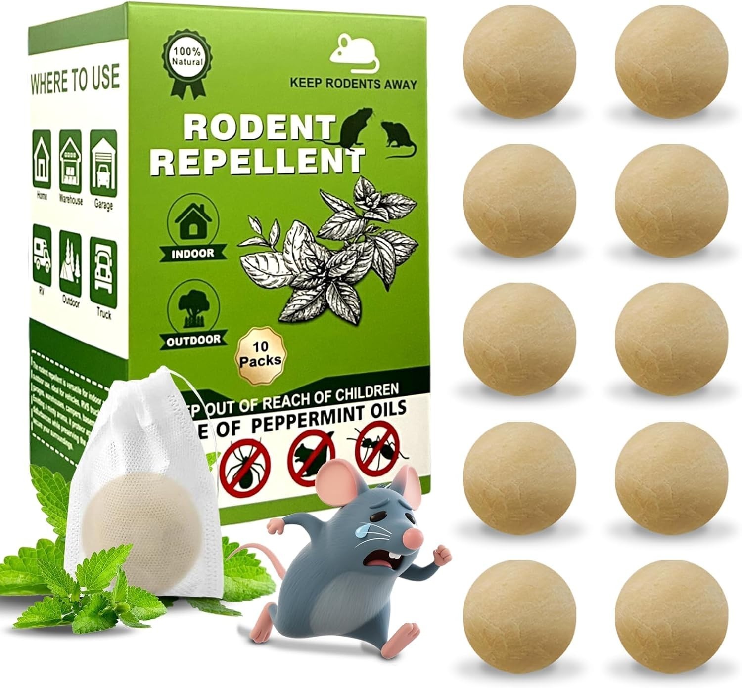 Eco-Friendly Mouse & Rodent Deterrent Balls – Effective Indoor & Outdoor Use