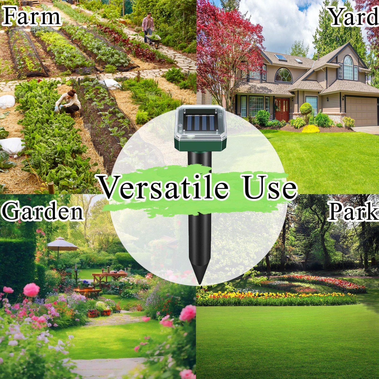 Mole Repellent Solar Powered Snake & Skunk Vole & Gopher & Armadillo & Rabbit…