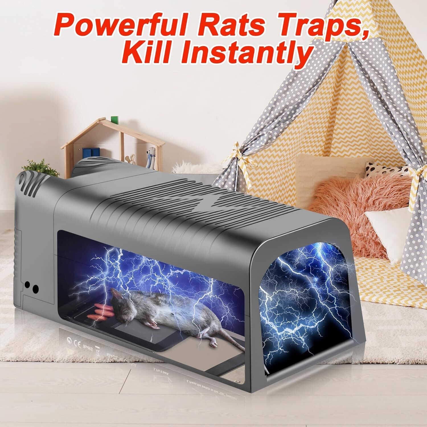 Electronic Mouse Trap Control Kill Big Rat Pest Electric Rodent Zapper Upgraded