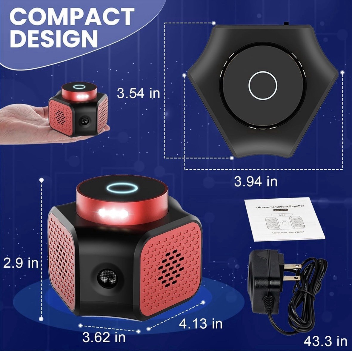 Indoor Rodent Rat Mice Bat Squirrel Pest Repeller Repellent Ultrasonic Plug in