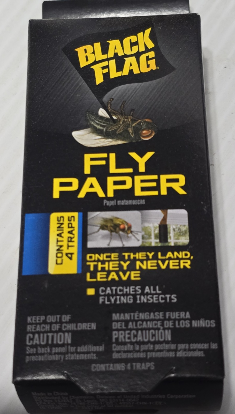 Black Flag Fly Paper Insect Trap (48 Traps) 12 Boxes Of 4 Each (Flying Insects)