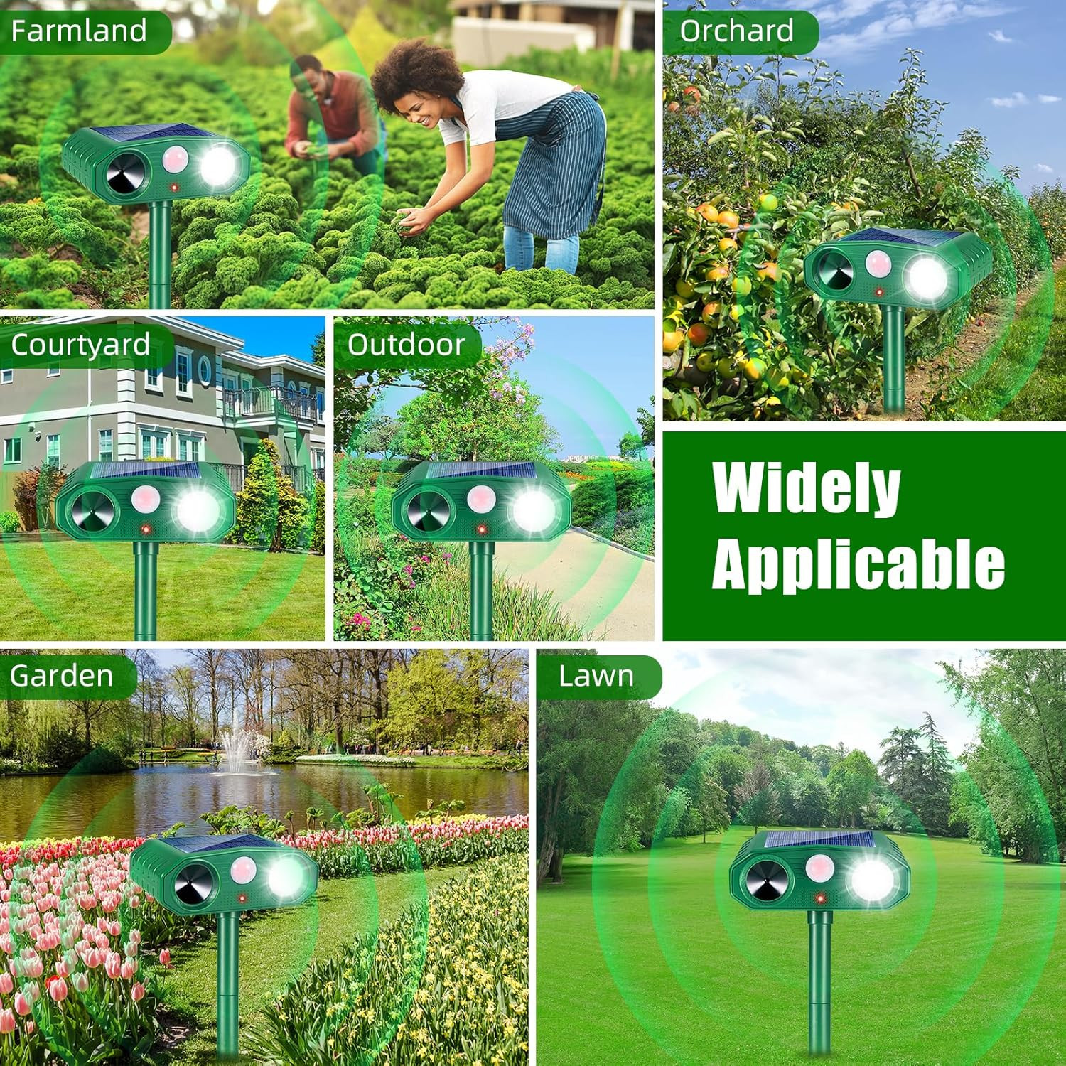 2026 Solar Animal Repellent Outdoor 4 Pack Squirrel Repellent Deer Repellent Dev