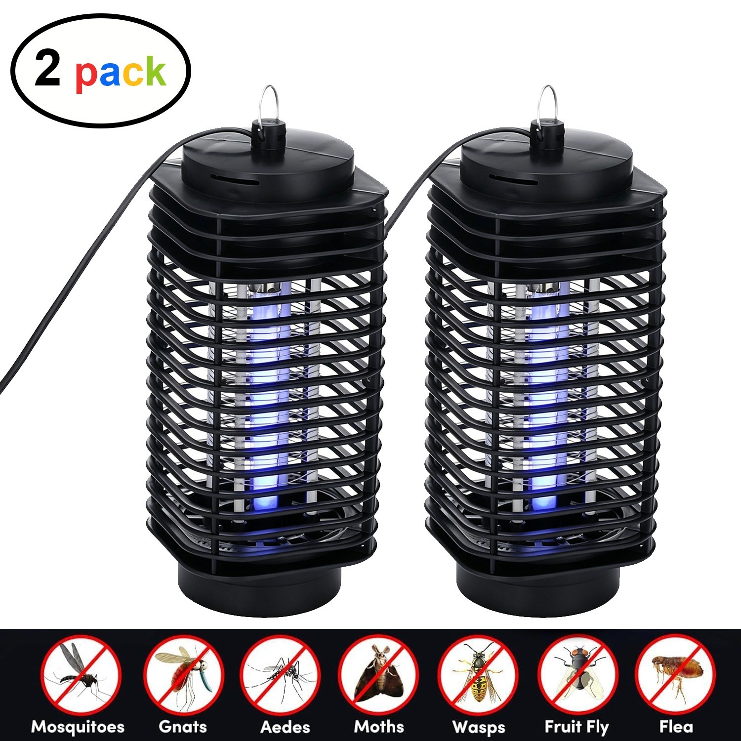 2PCS Electric Bug Zapper Mosquito Repellent Fly Trap Flying Insect Zapper Killer