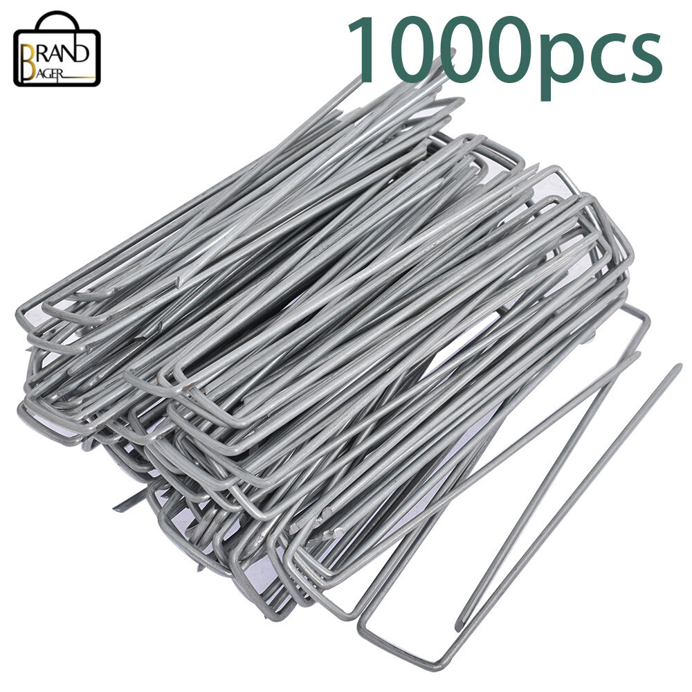 Galvanized 6 in Landscape Staples Garden Stakes Weed Barrier Fabric Pins 1000×