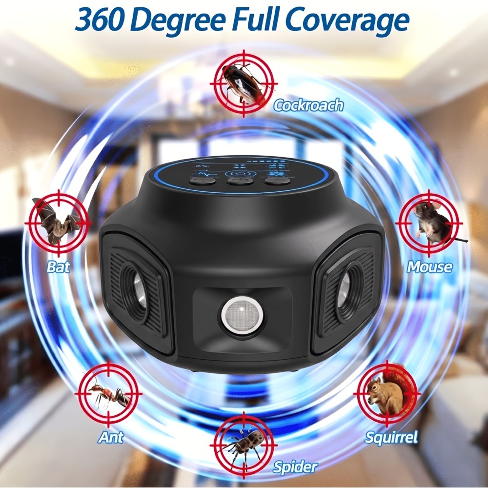 2/1Pcs Black USB Powered Ultrasonic Rodent Repeller