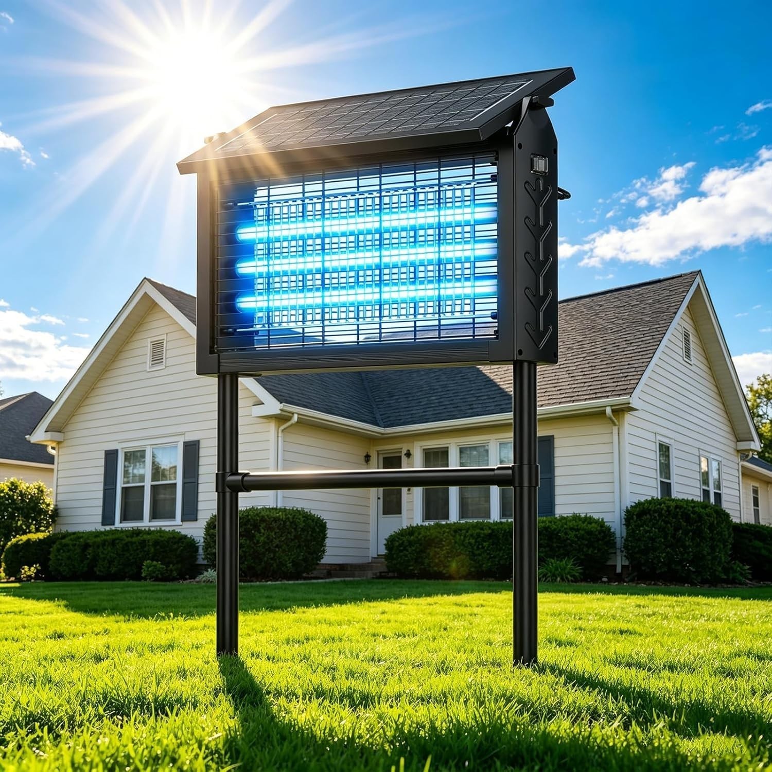 2026 Solar Bug Zapper Outdoor Fly Trap Insect Zapper 4500V Mosquito Zapper