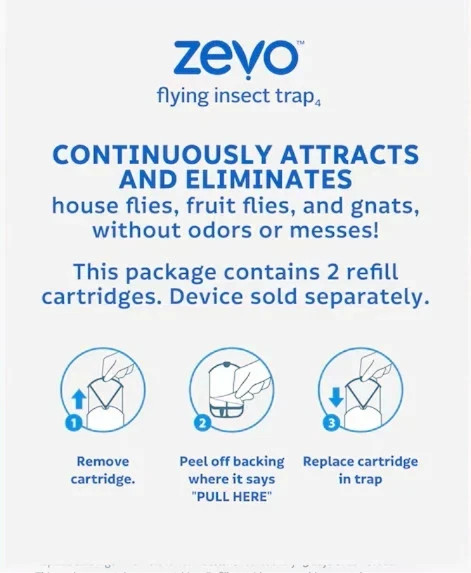 ZEVO Flying Insect Trap Indoor Glue Refill Cartridges Value Pack – 4 Pack