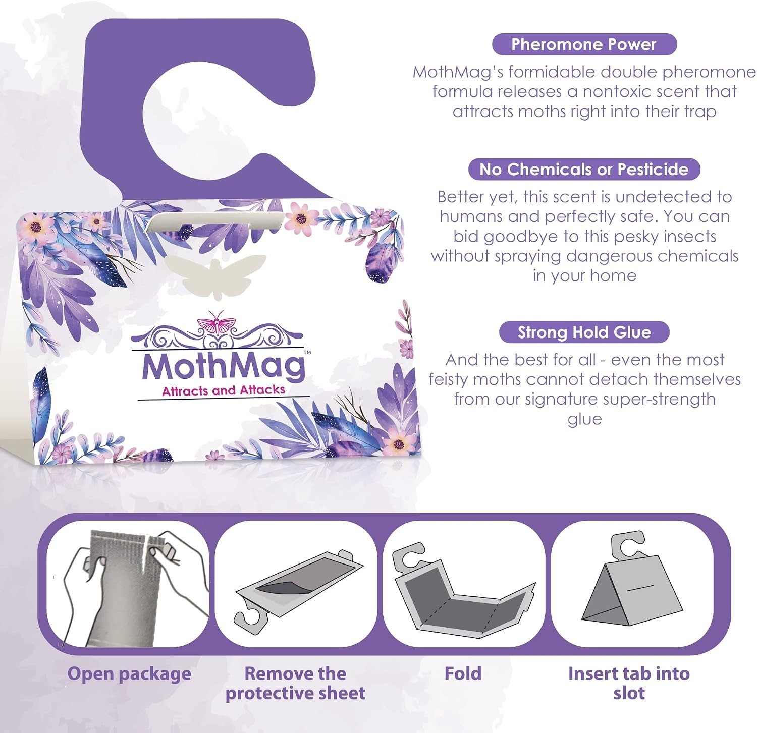 Clothes Moth Traps 6 Pack – Pheromone Glue Traps for Wardrobes, Closets, Carp…