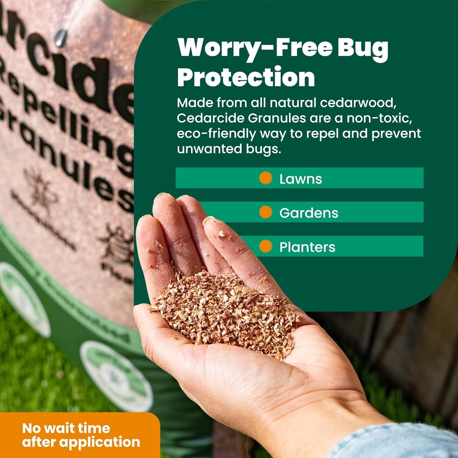 8 lbs Cedarwood Granules – Easy to Use, Pet-Friendly Repellent for Lawn & Home