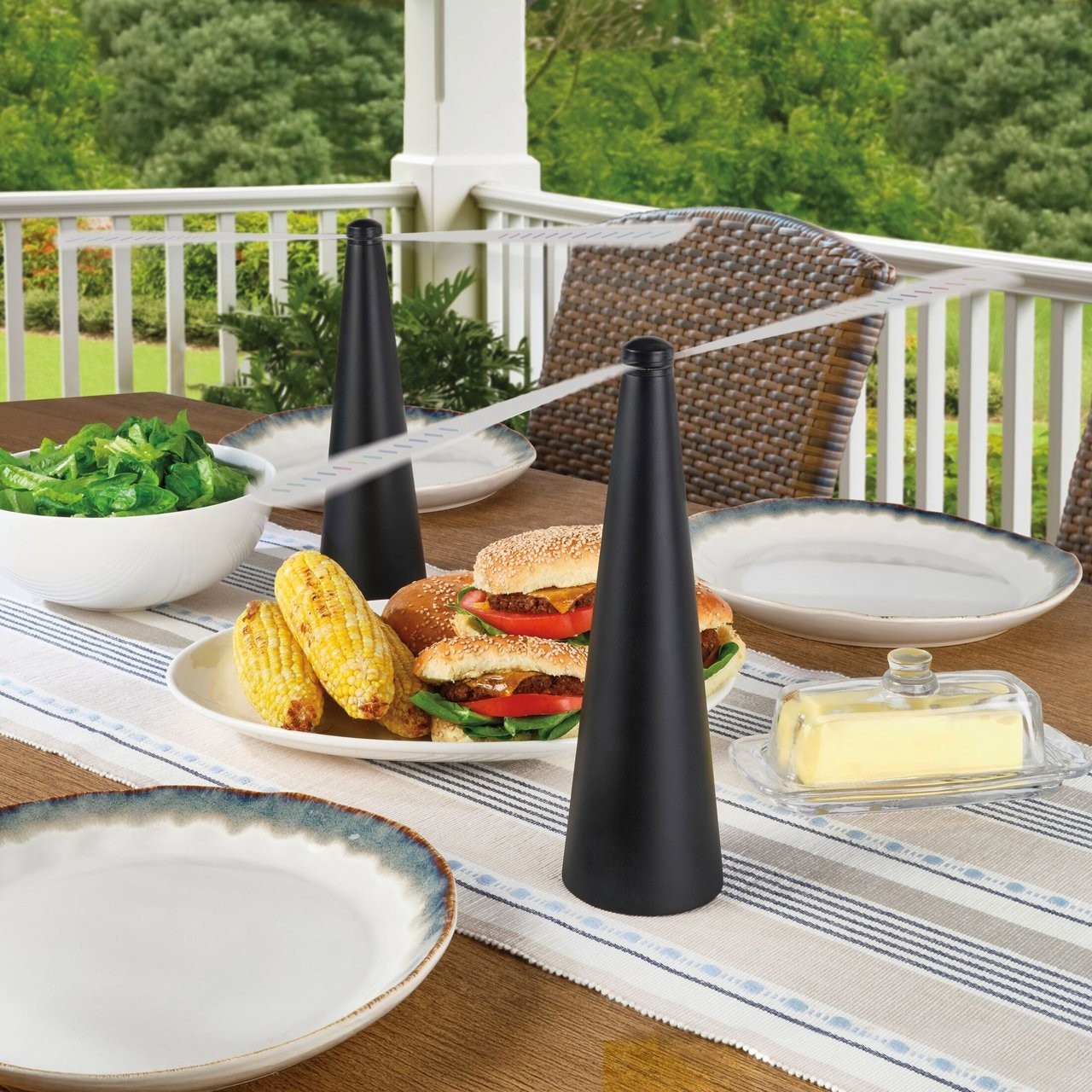 Lifetime Brands Elements Set of 2 Rechargeable Bug Repelling Fans 11″ New