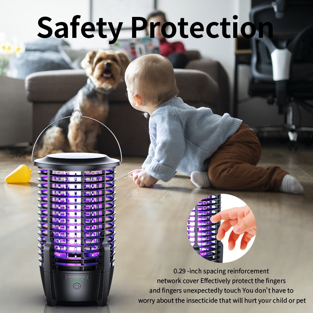 Electric Mosquito Insect Fly Bug Zapper Killer LED Light Trap Lamp Rechargeable