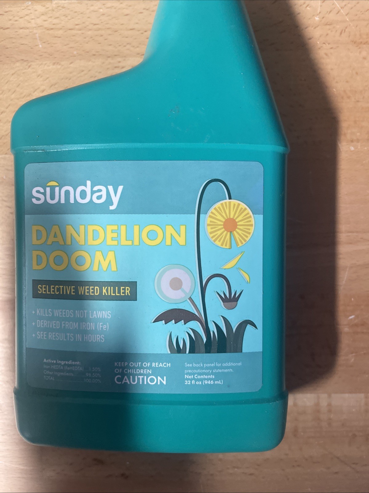 SUNDAY Dandelion Doom Herbicide Spot Treatment – Kills Weed Not Lawns! – 32 Oz.