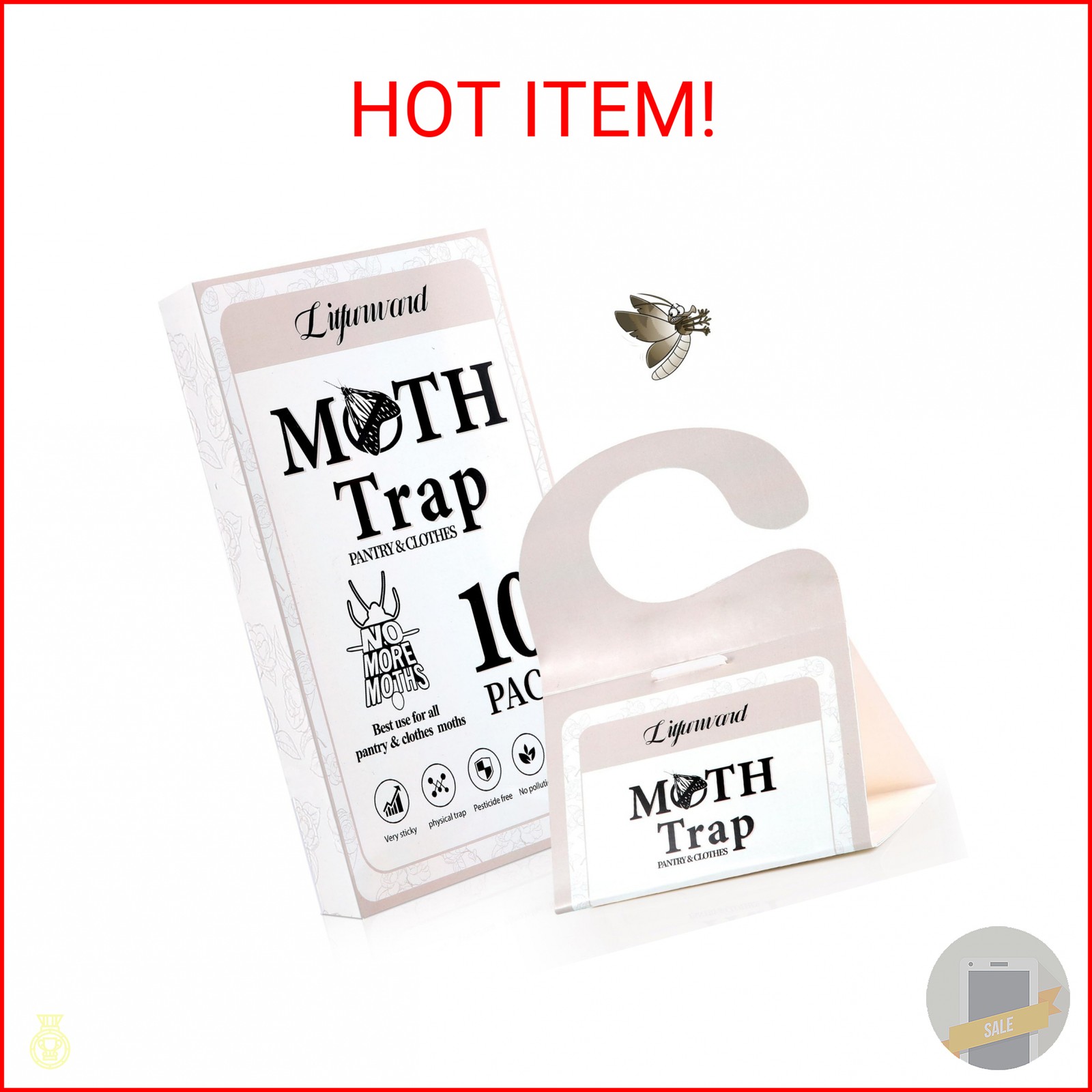 Pantry Moth Traps – Extra Strength Hanging Clothes Clothing Moth Traps with Pher