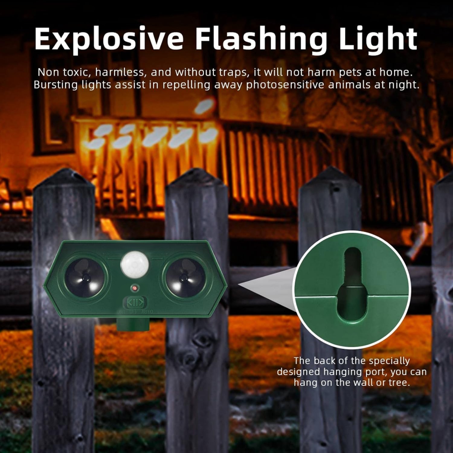 4 Pack Solar Ultrasonic Animal Repellent Dog Cat Skunk Deer Raccoon For Garden