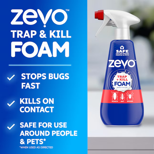 Zevo Foam Trap & Kill Insect Killer 12oz Ready-to-Use Home Pest Control NEW