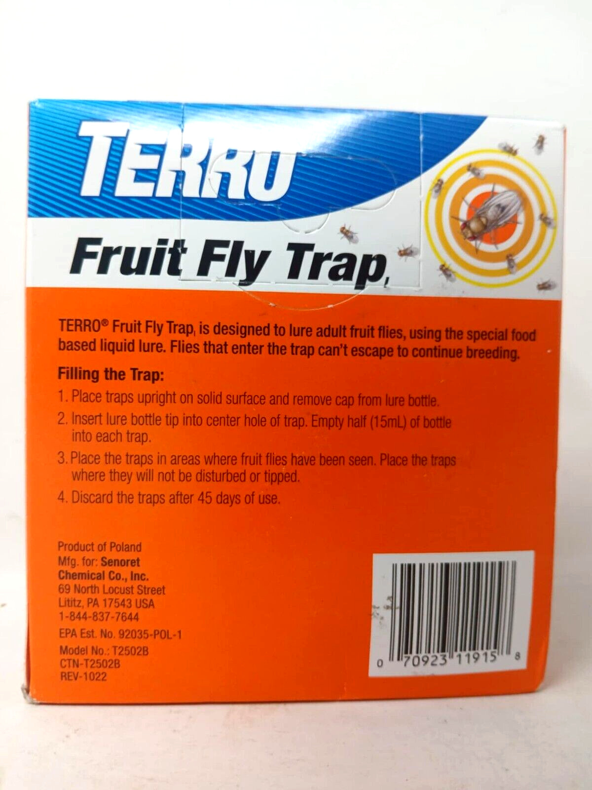 TERRO Indoor Fruit Fly Trap with Built in Window 2 Traps + 90 day Lure Supply