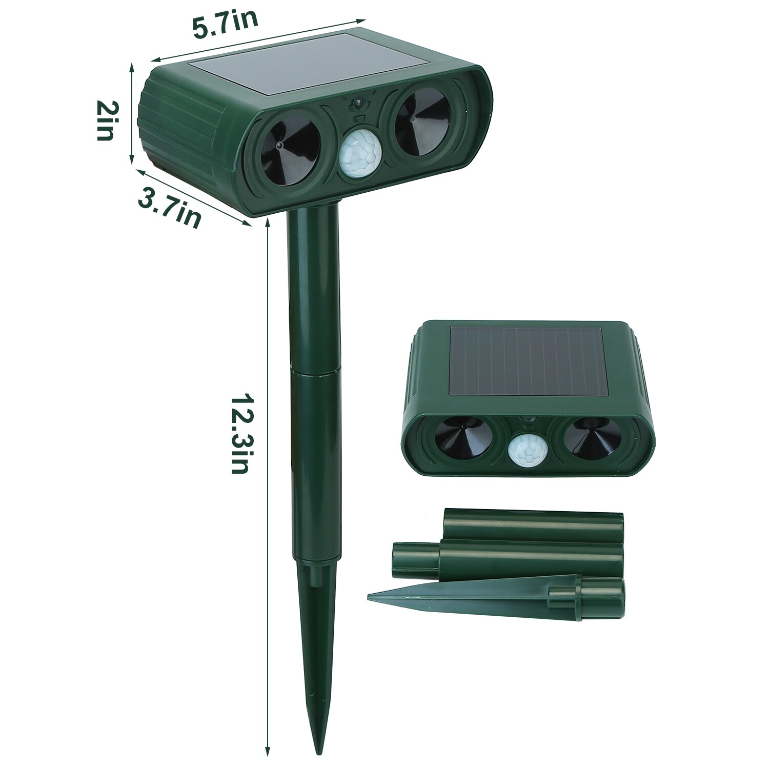 Solar Ultrasonic Animal Repeller Pest Repellent Garden Cat Dog Raccoon Repellent