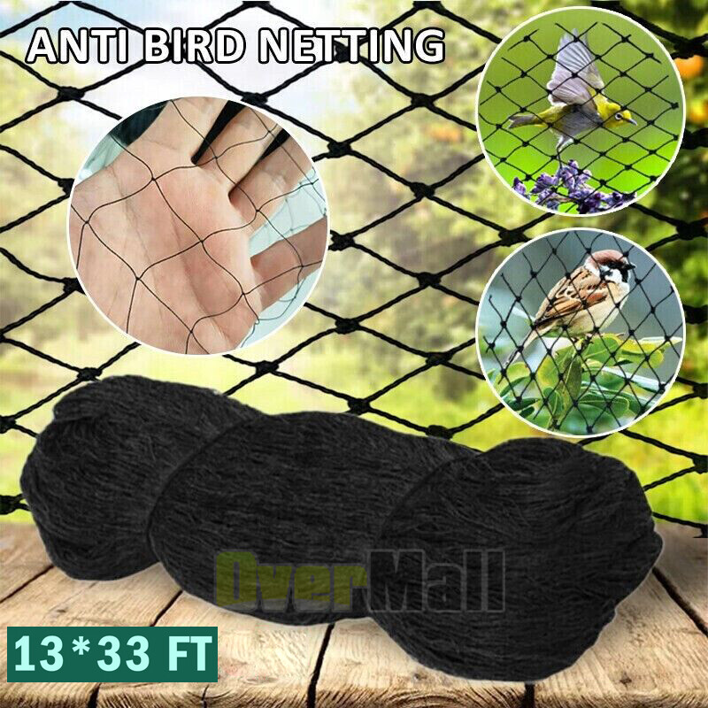 Heavy Duty Netting for Bird Poultry Aviary Game Pens 13x33FT Net Black Mesh