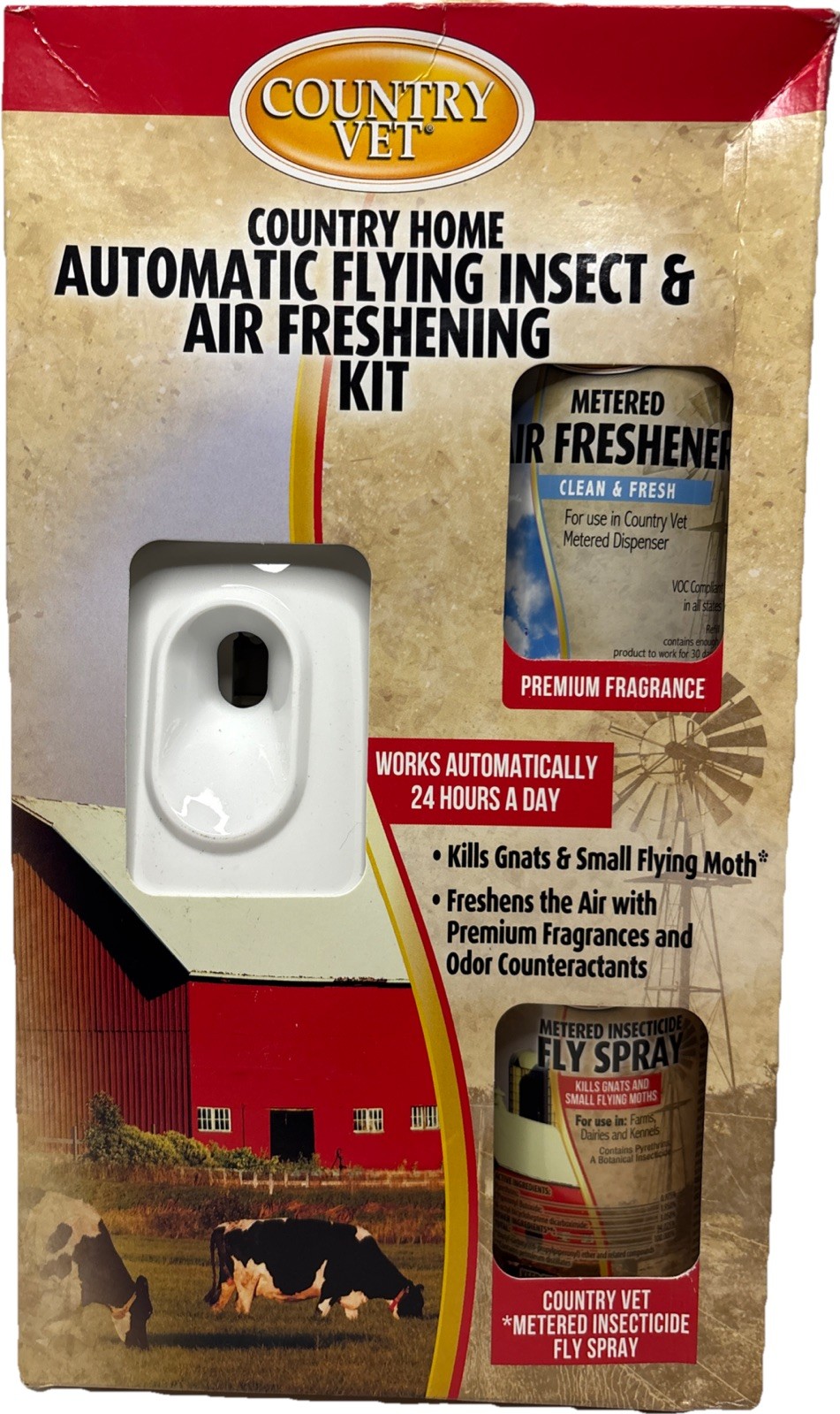 Country Vet Automatic 24 Hour Flying Insect & Air Freshening Kit NEW!!
