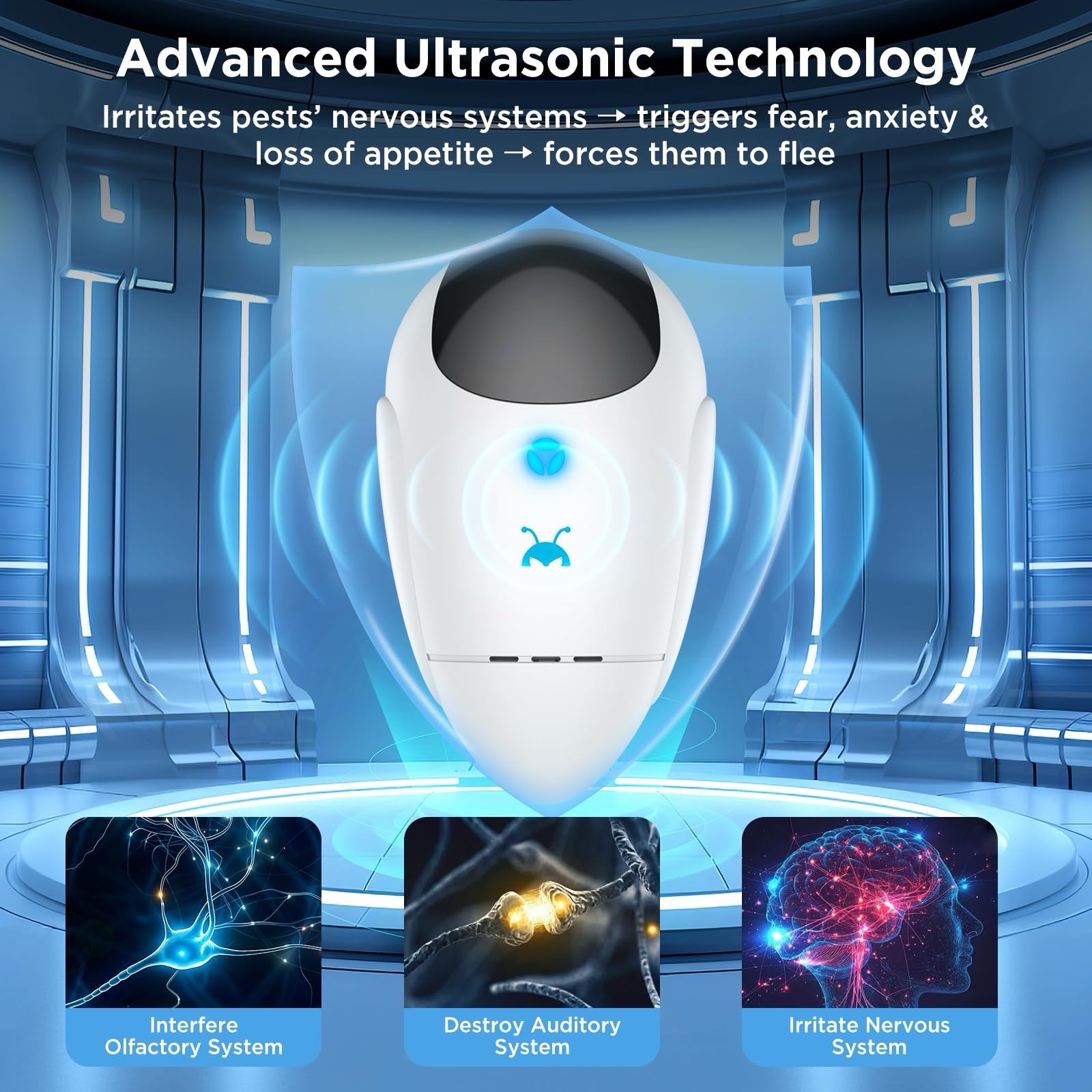 Plug-In Ultrasonic Pest Repeller 4-Pack Indoor Pet/Child Safe Mouse Spider Roach