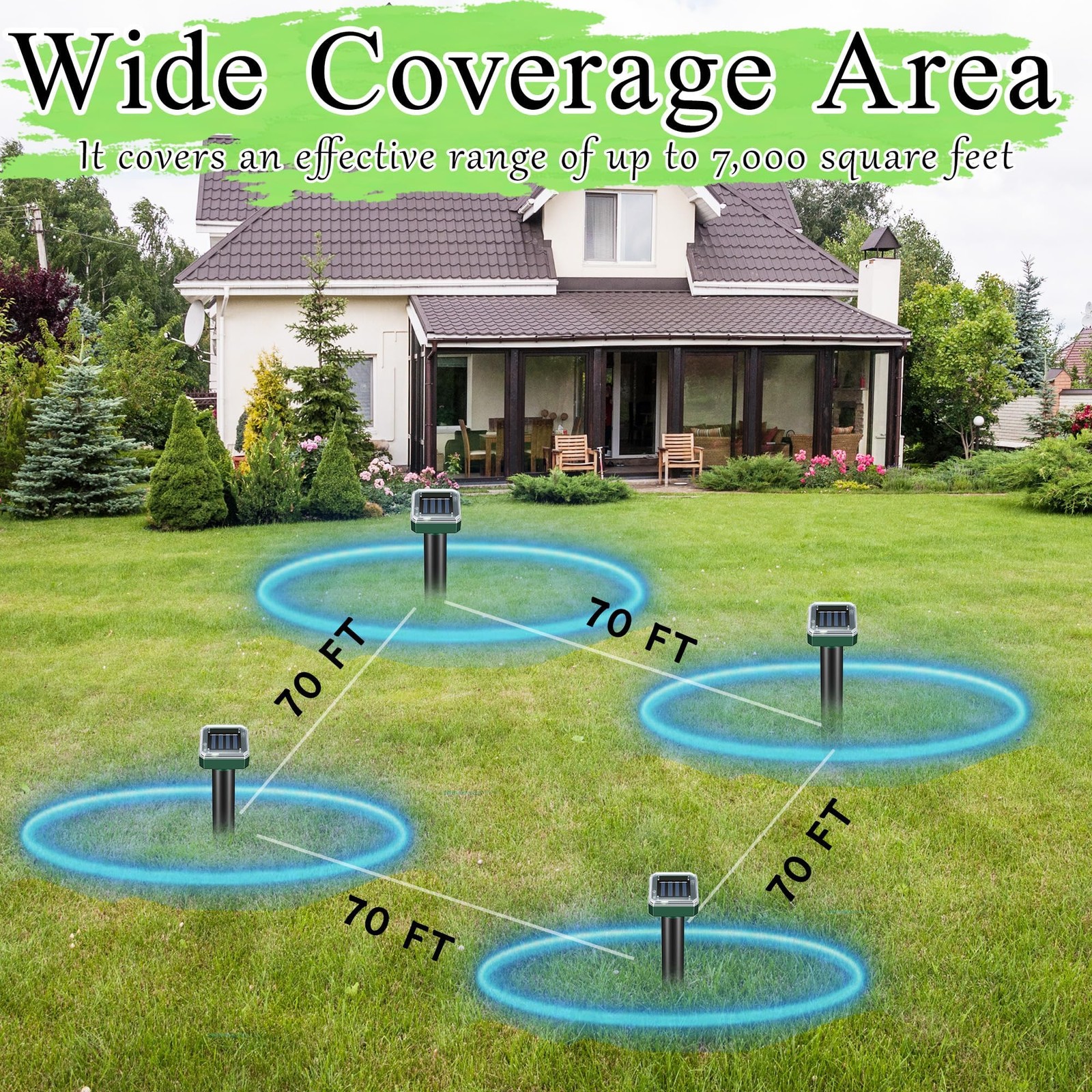 Mole Repellent Solar Powered Snake & Skunk Vole & Gopher & Armadillo & Rabbit…