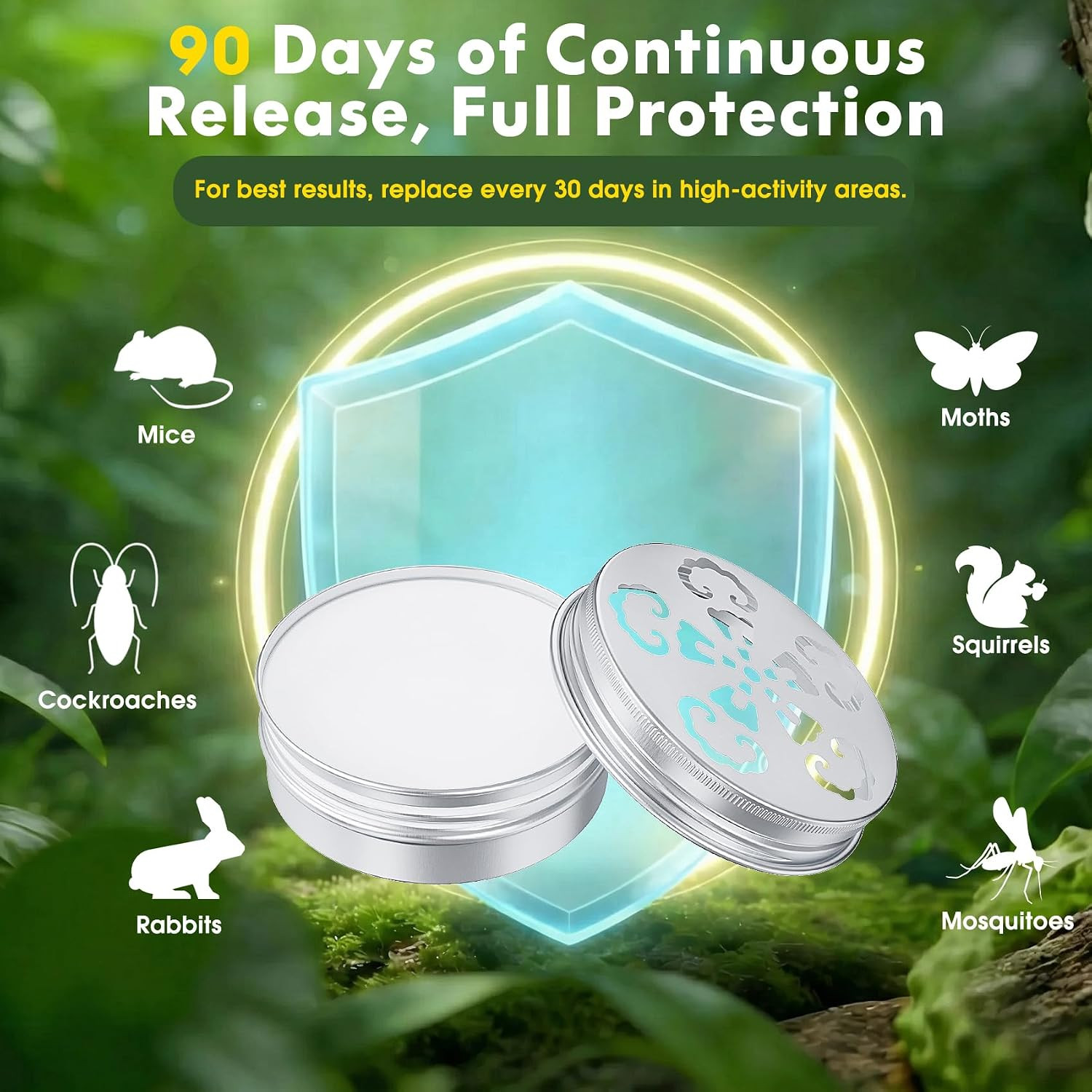 4 Pack Rodent Repellent Outdoor, Mouse Repellent with Peppermint Oil for Indoor