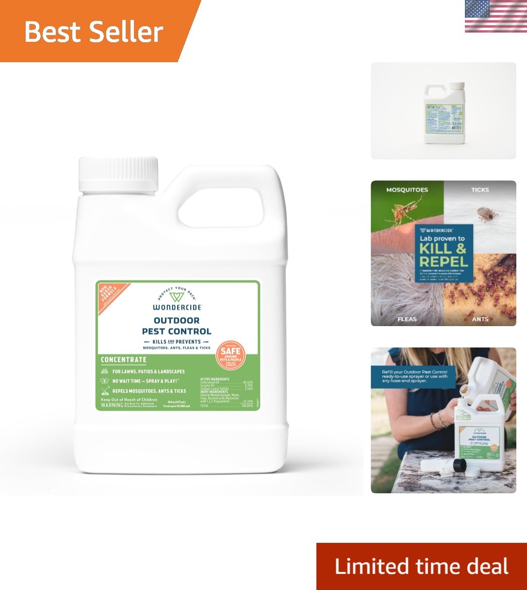 Natural Pest Control Spray Concentrate – Safe All-in-One Insect Killer 16 oz