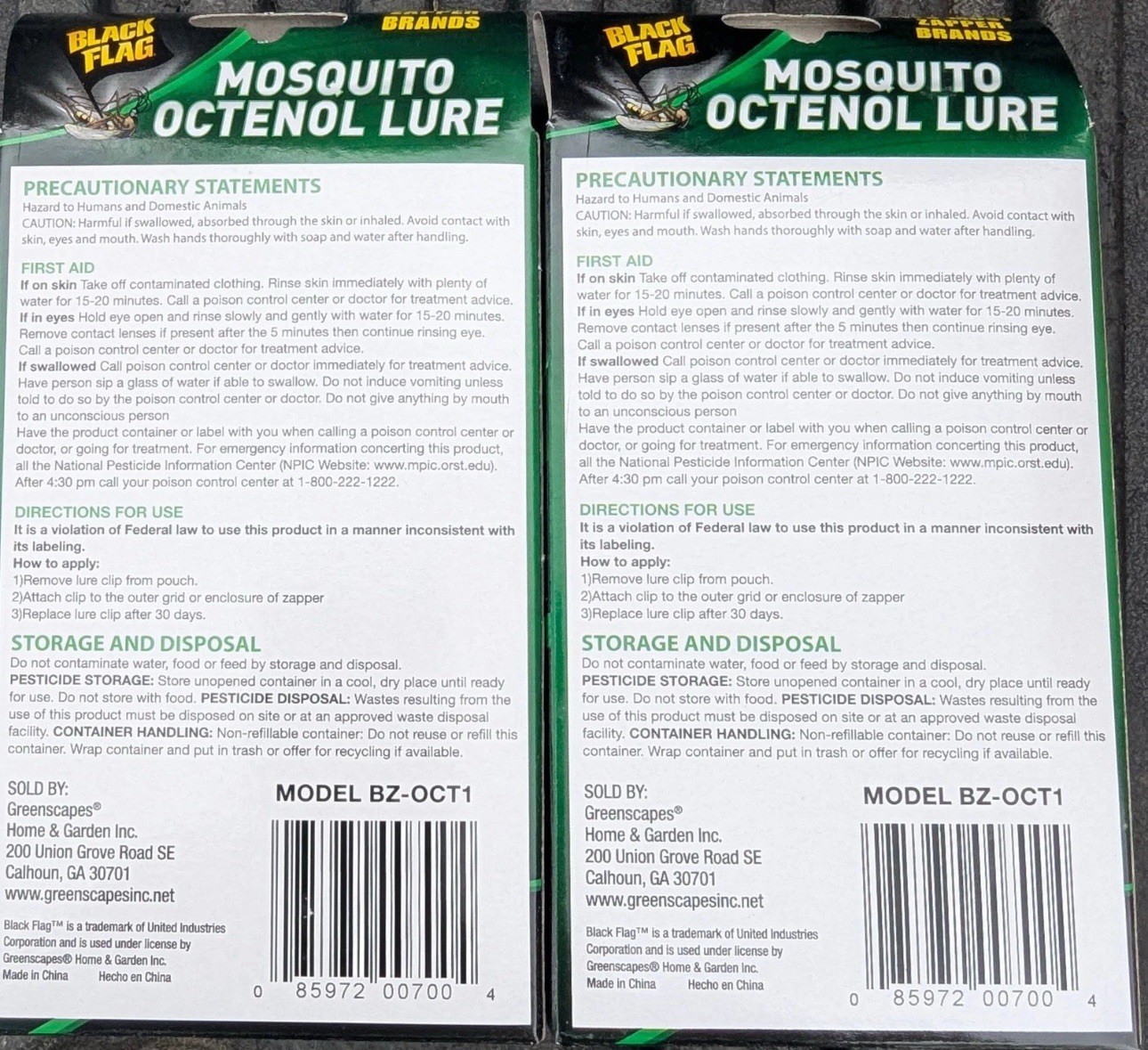 🔥 (2-PACK) BLACK FLAG – MOSQUITO OCTENOL LURES – FITS MOST ZAPPER BRANDS !