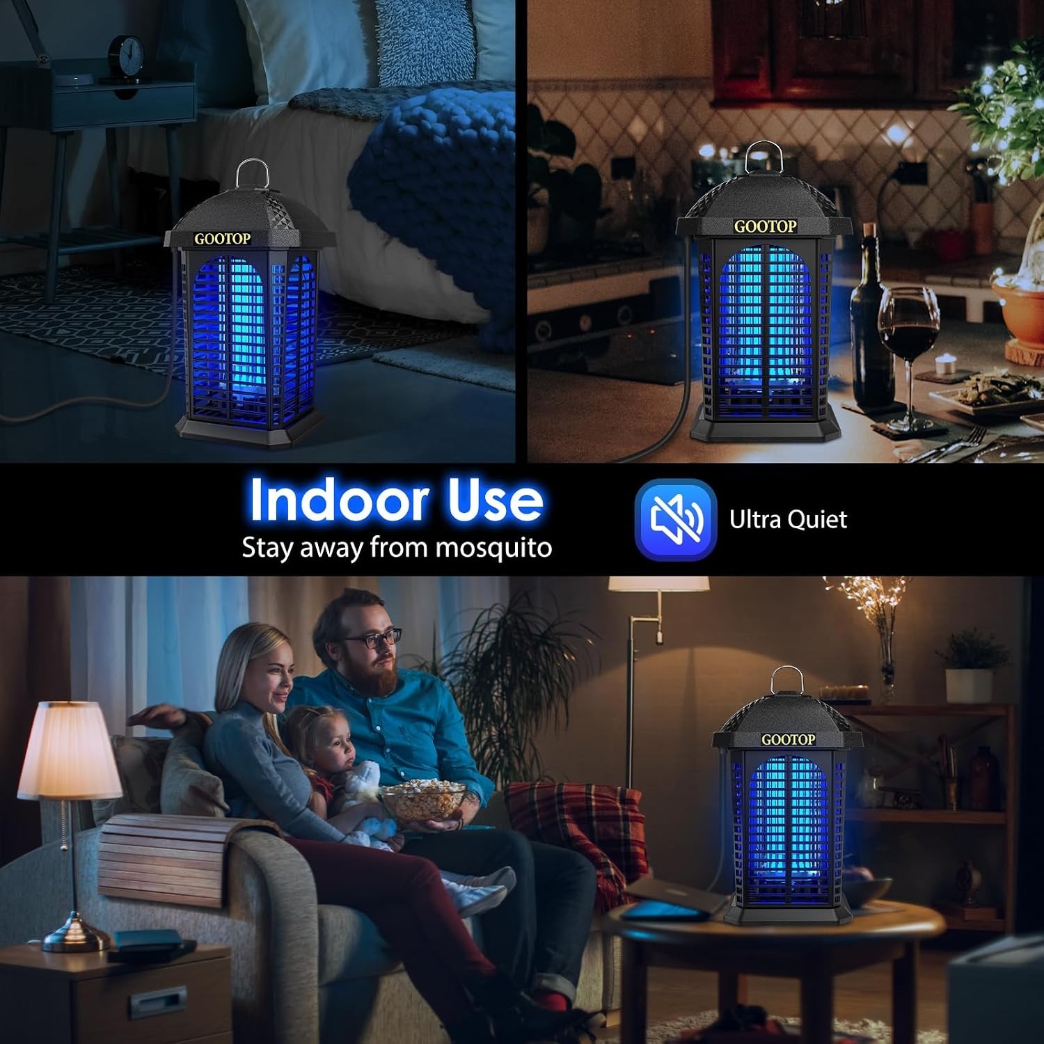 Bug Zapper Outdoor Indoor 4200V Electric Mosquito Killer 1 Unit 90-130V ABS P…