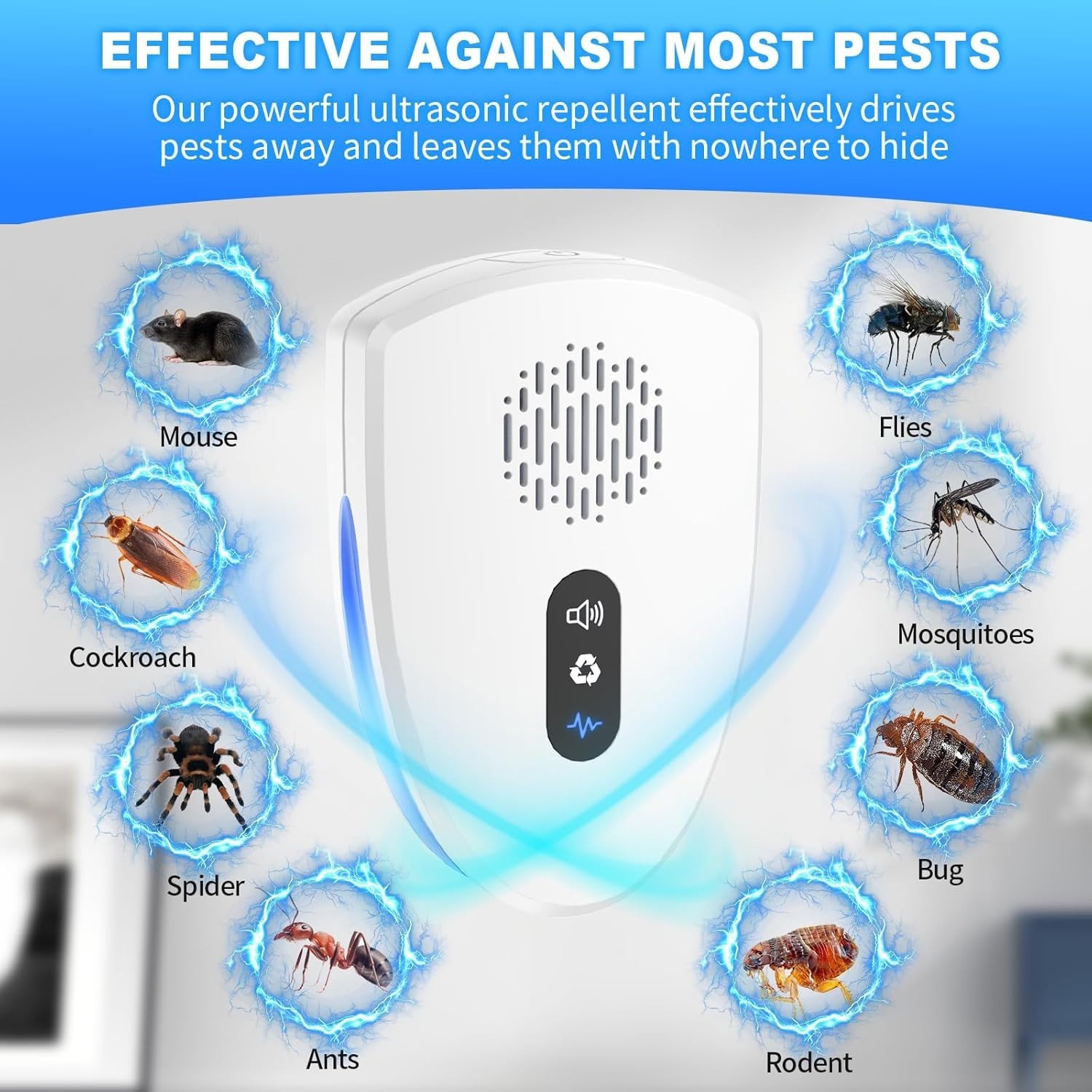 2026 Upgraded 6 Pack Ultrasonic Pest Control Repeller, Mouse insect Repellent